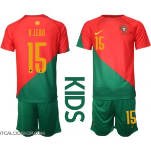 Portogallo Rafael Leao #15 Prima Maglia Bambino Mondiali 2022 Manica Corta (+ Pantaloni corti)